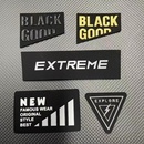 饰DIY破洞布贴皮标皮牌 子羽绒补丁装 时尚 百搭徽章黑金系列衣服裤