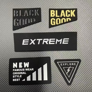 时尚百搭徽章黑金系列衣服裤子羽绒补丁装饰DIY破洞布贴皮标皮牌