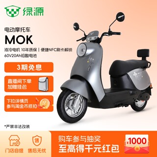 绿源MOK成人代步电动车60V20Ah铅酸长续航电动摩托车 门店自提