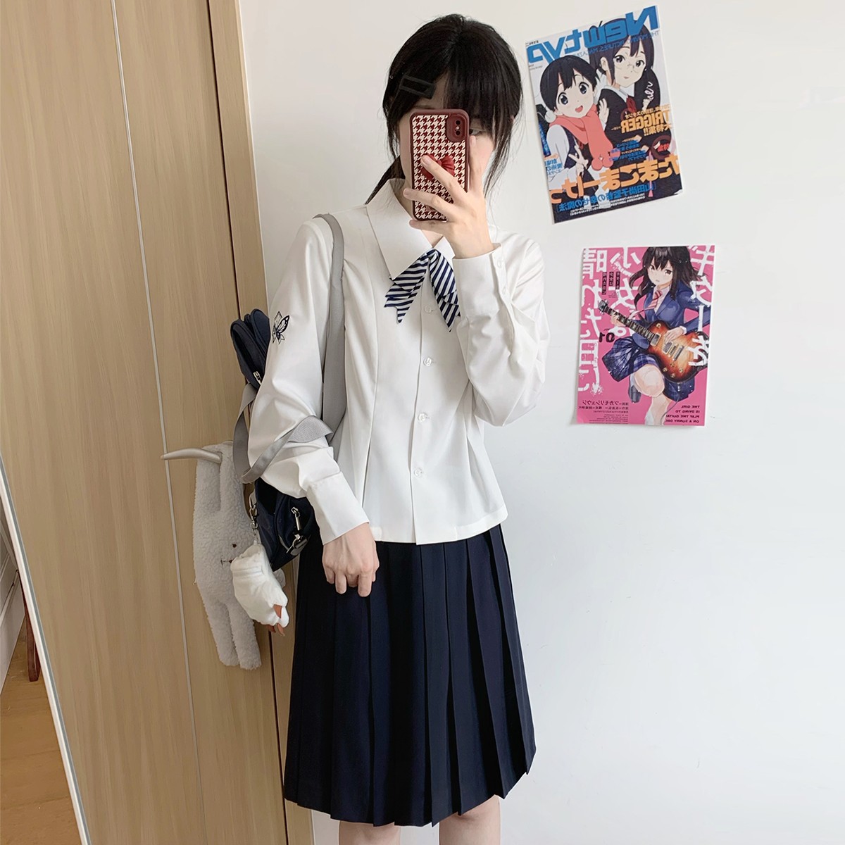 樱花家族jk制服衬衫【蝶鸣高】大小姐收腰学院风白色衬衣长袖女