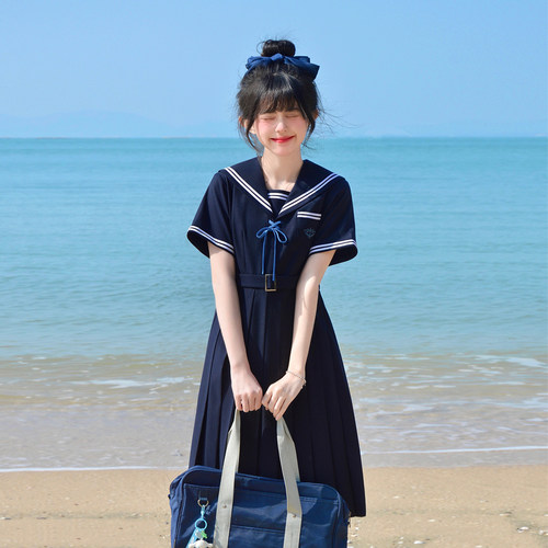 盛樱中jk制服绀色连衣裙