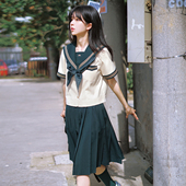 套装 校供感墨绿三本原创短袖 女 云翼高校 樱花家族jk制服水手服