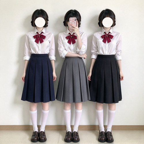十箱褶校供感JK制服半身裙