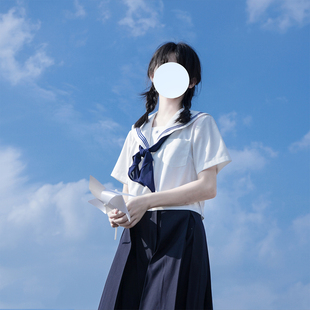 短袖 樱花家族jk制服 关西襟替换胸档水手服套装 女 花绀三本 夏季