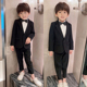 小男孩花童婚礼表演服 秋冬儿童礼服休闲英伦帅气新款 男童西装 套装