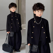 儿童礼服小香风外套加绒加厚洋气演出服 休闲帅气新款 男童西装 套装