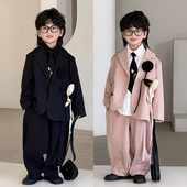 新款 2025春夏季 休闲花童礼服帅气走秀小西服演出服 套装 男童西装