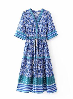 3-color women's v-neck hug empty dress