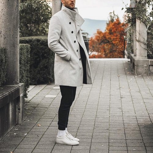 for Men Jacket Trench Coat Business Overcoat Long Coats Tops