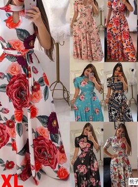 dress women 女 fashion daily floral bohemian maxi plussize