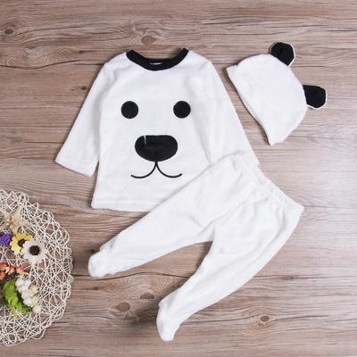 Newborn Infant Baby Girl Boy Tops Pants Hat 3Pcs Set Clothes