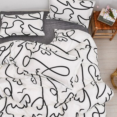 4pc bedsheet set flat sheet student bed cover single/double