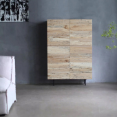 朴室 沙发电视边柜立柜玄关柜 侘寂风简约橡木实木餐边柜高柜高款