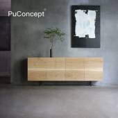 朴室侘寂风现代简约实木北欧黑胡桃木橡木餐边柜高款 电视柜边柜