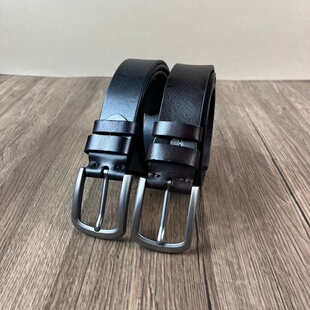 嬉皮士2025新款头层牛皮皮带男士真皮针扣韩版潮百搭黑色牛仔裤带