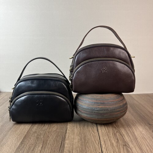 嬉皮士头层牛皮多隔层单肩包真皮大容量休闲复古斜跨女包