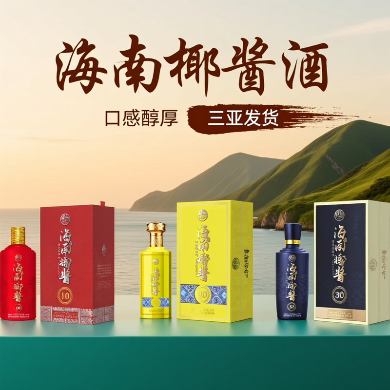 海南特产海南椰酱酒酱香型白酒53度整箱瓶装原味纯粮食高度酒包邮