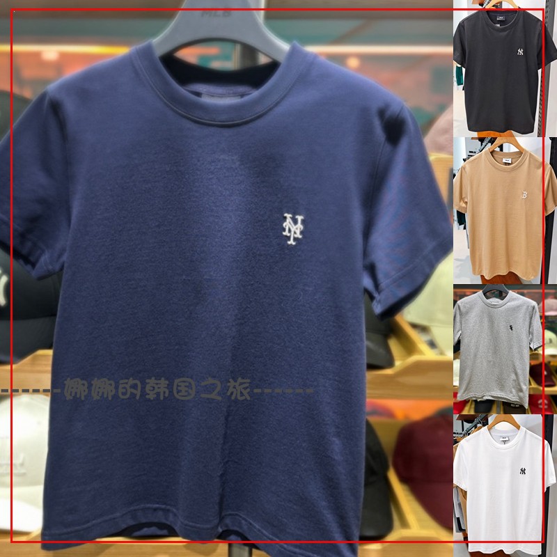 韩国代购MLB正品25春夏款百搭男女情侣舒适短袖半袖T恤 3ATSB0153