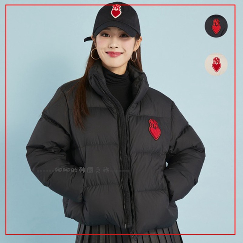 韩国代购MLB 羽绒服男女保暖时尚立领爱心休闲外套短款3FDJH0126