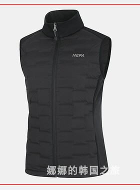 NEPA 韩国代购直邮22冬女士立领拼接轻质修身鹅绒羽绒马甲7I61323