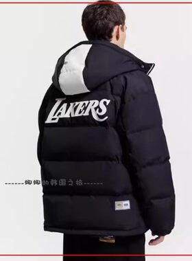 韩国代购Jack Jones/杰克琼斯NBA连帽宽松羽绒服外套男 224312018