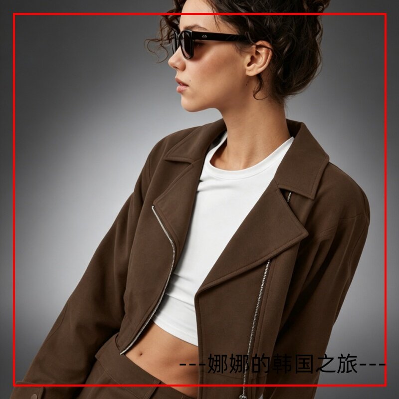 韩国代购Alo不对称短款夹克女