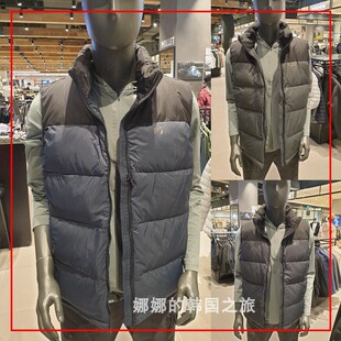 韩国代购MILLET觅乐冬季保暖羽绒服男士鹅绒加厚马甲拼色休闲背心