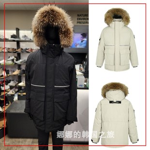 NEPA 韩国代购直邮 22冬男户外连帽工装中长款鹅绒羽绒服7I72015