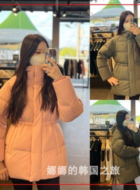 NEPA 韩国代购直邮 22冬女户外连帽束腰式中长鸭绒羽绒服7I82065
