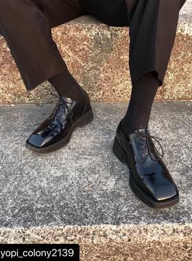 韩国正品代购humant设计师品牌Coram deo黑色高端订制皮鞋男女款