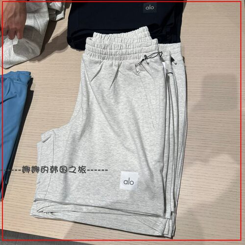 韩国代购Alo DOUBLE TAKE SHOR 7分棉质休闲运动短裤男女同款