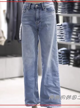 韩国代购CK Jeans凯文克莱休闲直筒复古90年代牛仔长裤J221482
