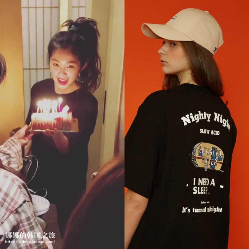 red velvet组合irene裴珠泫ins李昌燮同款slowacid正品t恤男女