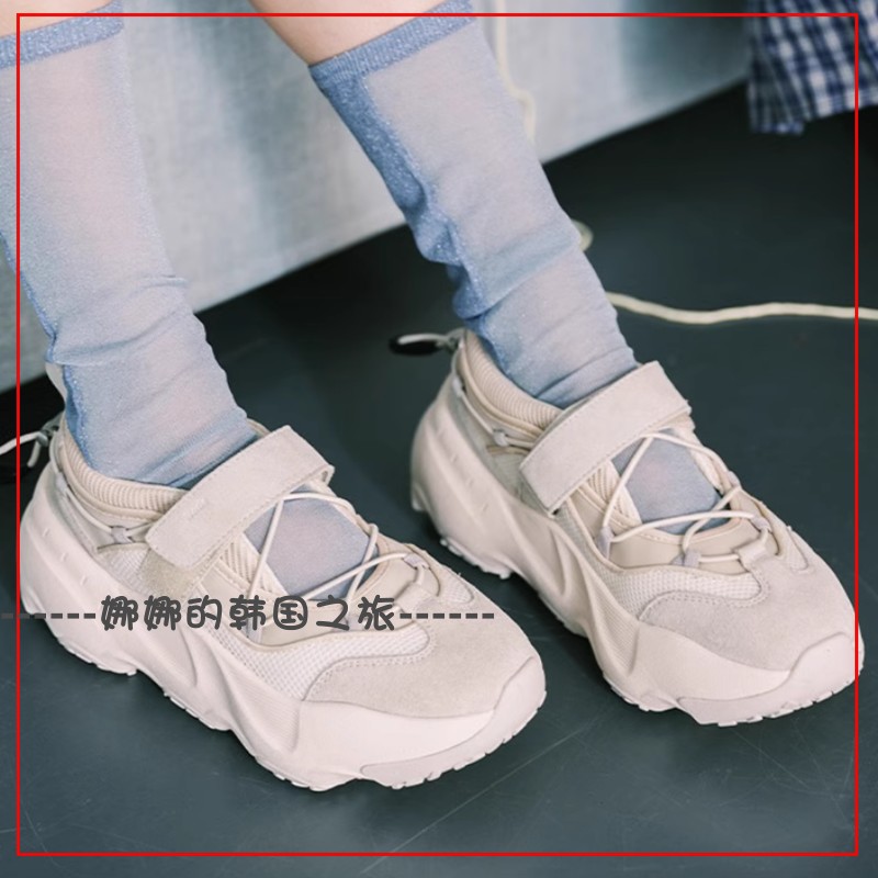 韩国代购rockfish 魔术贴绑带厚底休闲鞋机能风 通勤时尚增高6cm