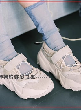韩国代购rockfish 魔术贴绑带厚底休闲鞋机能风 通勤时尚增高6cm