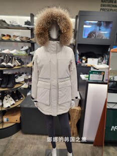 NEPA 韩国代购直邮 22冬女款户外中长连帽工装鹅绒羽绒服7I82015
