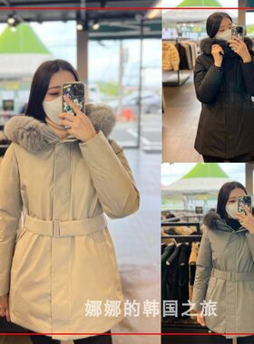 NEPA 韩国代购直邮22冬女户外毛领中长防水鹅绒派克羽绒服7I82056