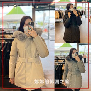 NEPA 韩国代购直邮22冬女户外毛领中长防水鹅绒派克羽绒服7I82056