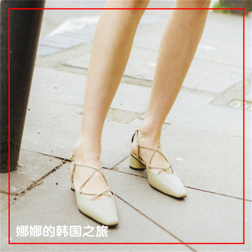 韩国正品代购设计师交叉高跟鞋