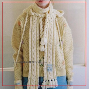 韩国代购rockfish24冬纯色简约围巾围脖温暖舒适流苏甜妹穿搭保暖