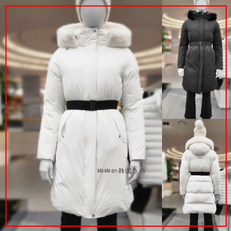 韩国代购正品冬鹅绒保暖加厚羽绒服防风收腰长款女外套SO422SDJO1