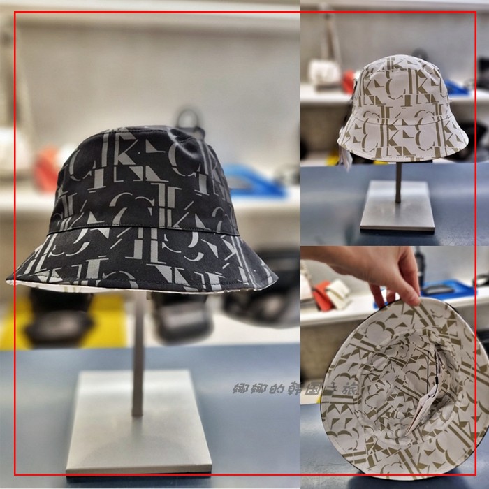 CK JEANS 韩国代购直邮22夏男女满印纯棉防晒双面带渔夫帽K609811
