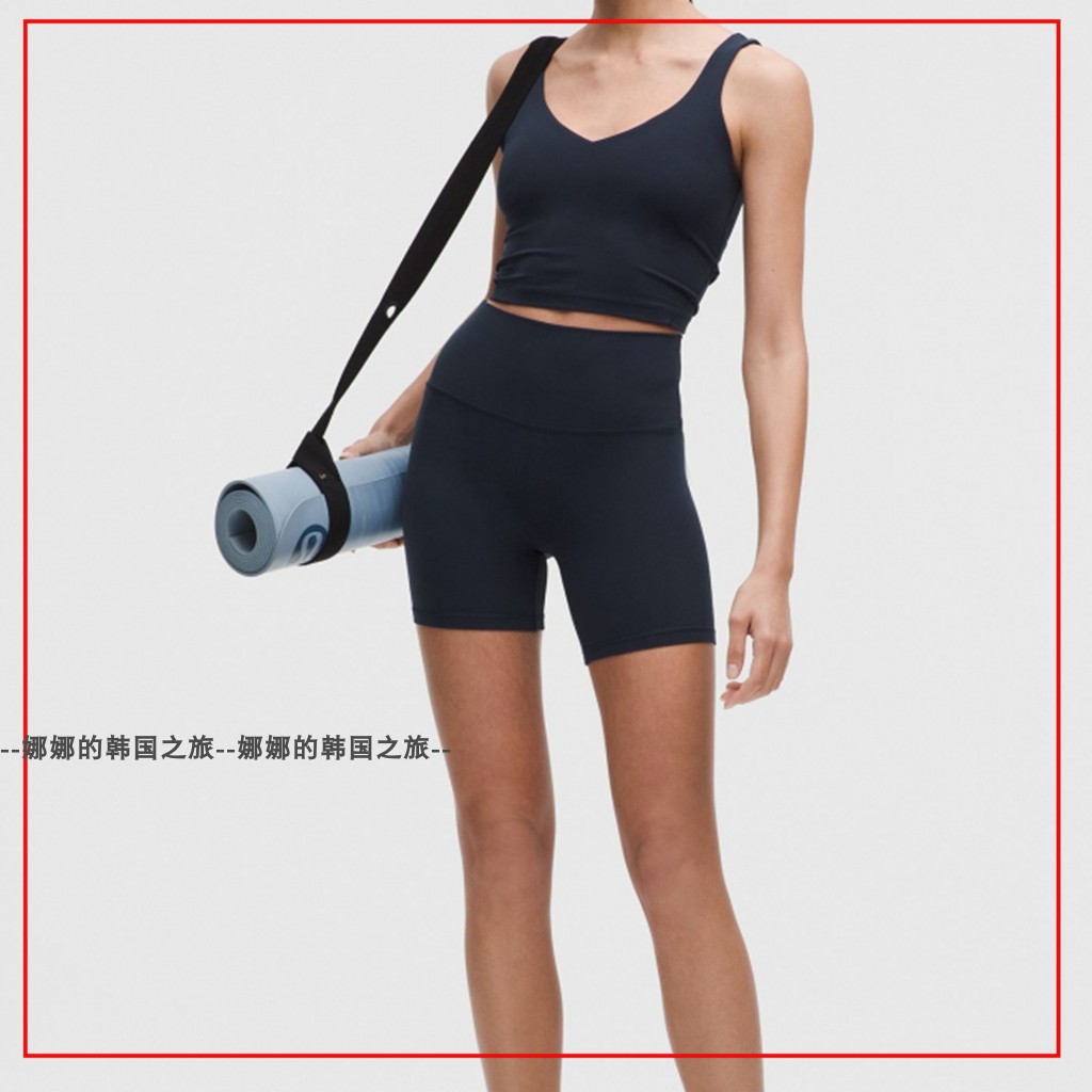 韩国代购lululemon Align No Line高腰短裤瑜珈6分紧身裤 LW7EB6S