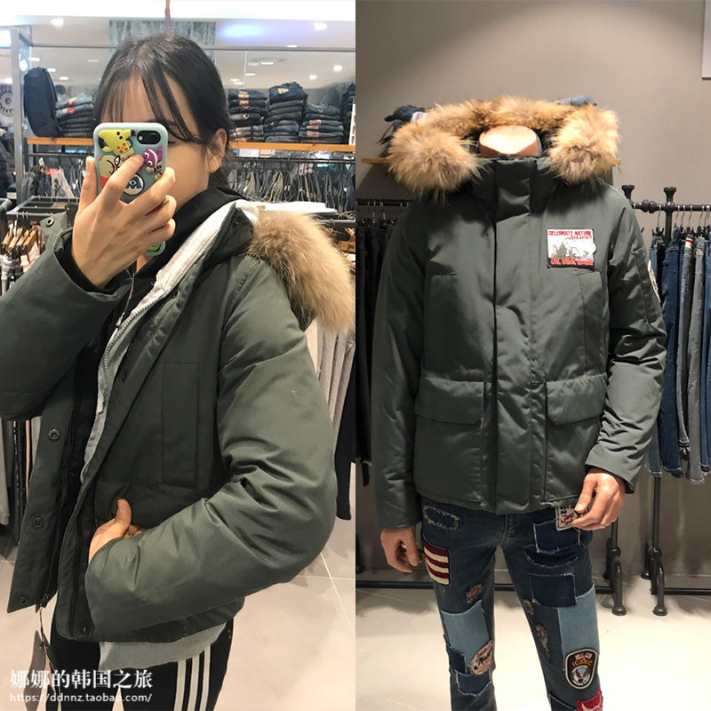 折扣jeep男女金希澈毛领羽绒服