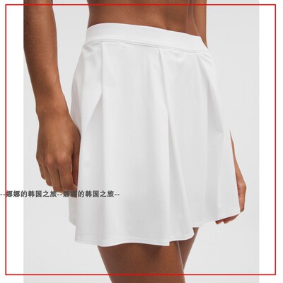 韩国代购lululemon Angled-Pleat 女士高腰网球裙运动短裙LW8AS0S