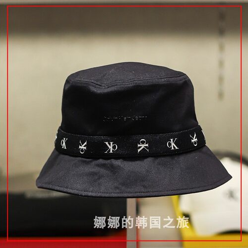 CK JEANS 韩国代购直邮 23春男女织带串标LOGO防晒渔夫帽K610711