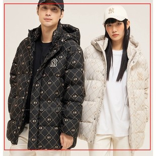 MLB虞书欣明星同款男女情侣中长款保暖羽绒服老花外套3ADJM0336