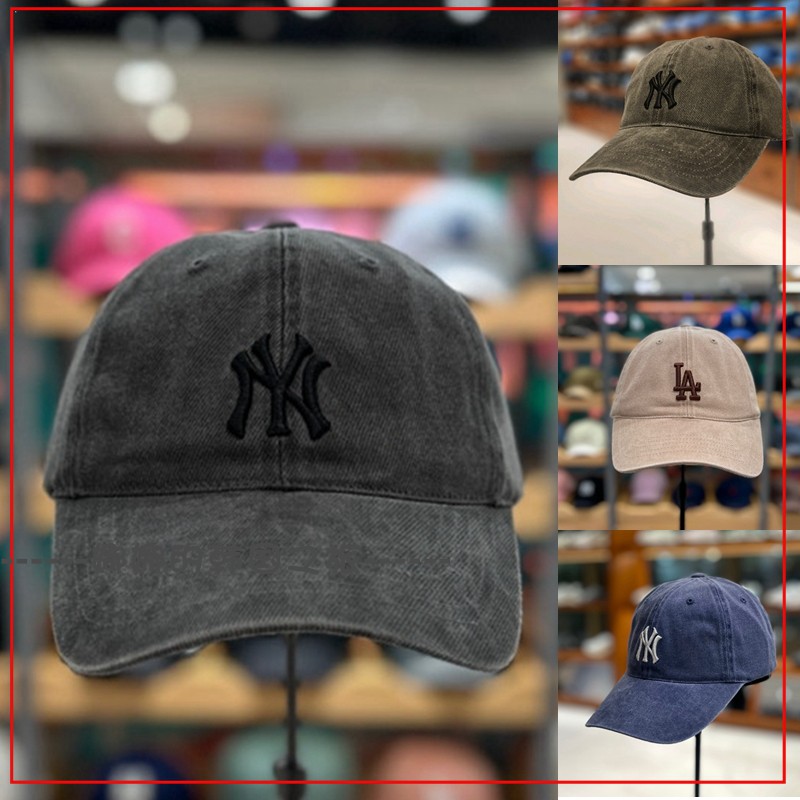 韩国代购MLB 道奇队 字母男女潮流时尚水洗做旧棒球帽 3ACPVV14N