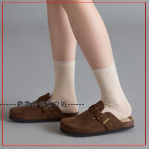 韩国代购SHOOPEN勃肯鞋厚底男女同款休闲外穿半包头拖鞋一脚蹬