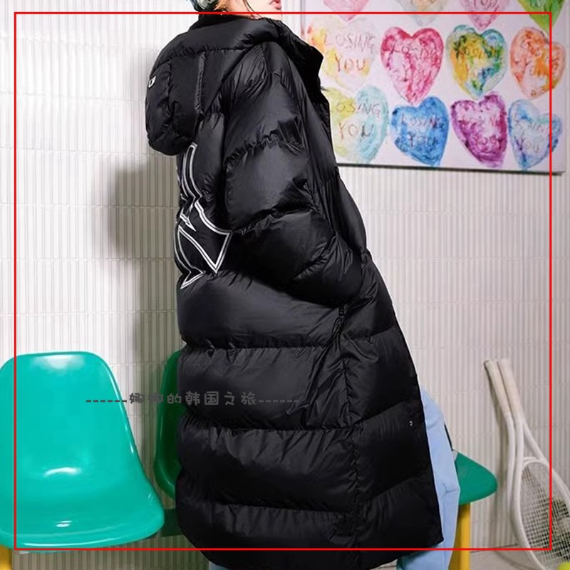 韩国代购MLB 羽绒服男女保暖时尚休闲连帽加厚长外套3ADJB1136